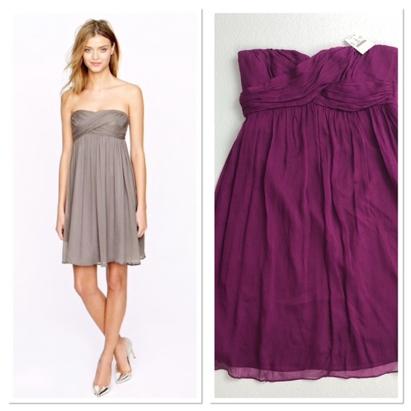 J. Crew Dresses & Skirts - J. Crew Taryn dress silk strapless pleated A-line
